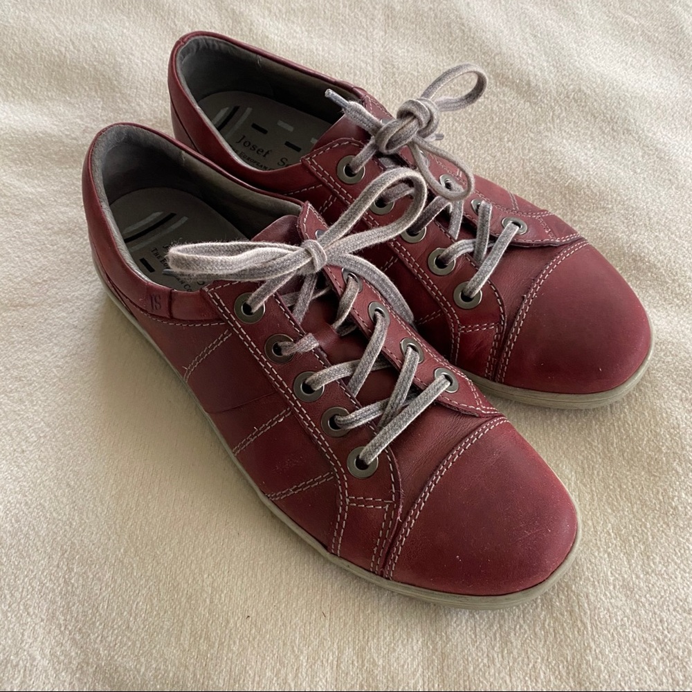Joseph Siebel Red Distressed Leather Sneaker